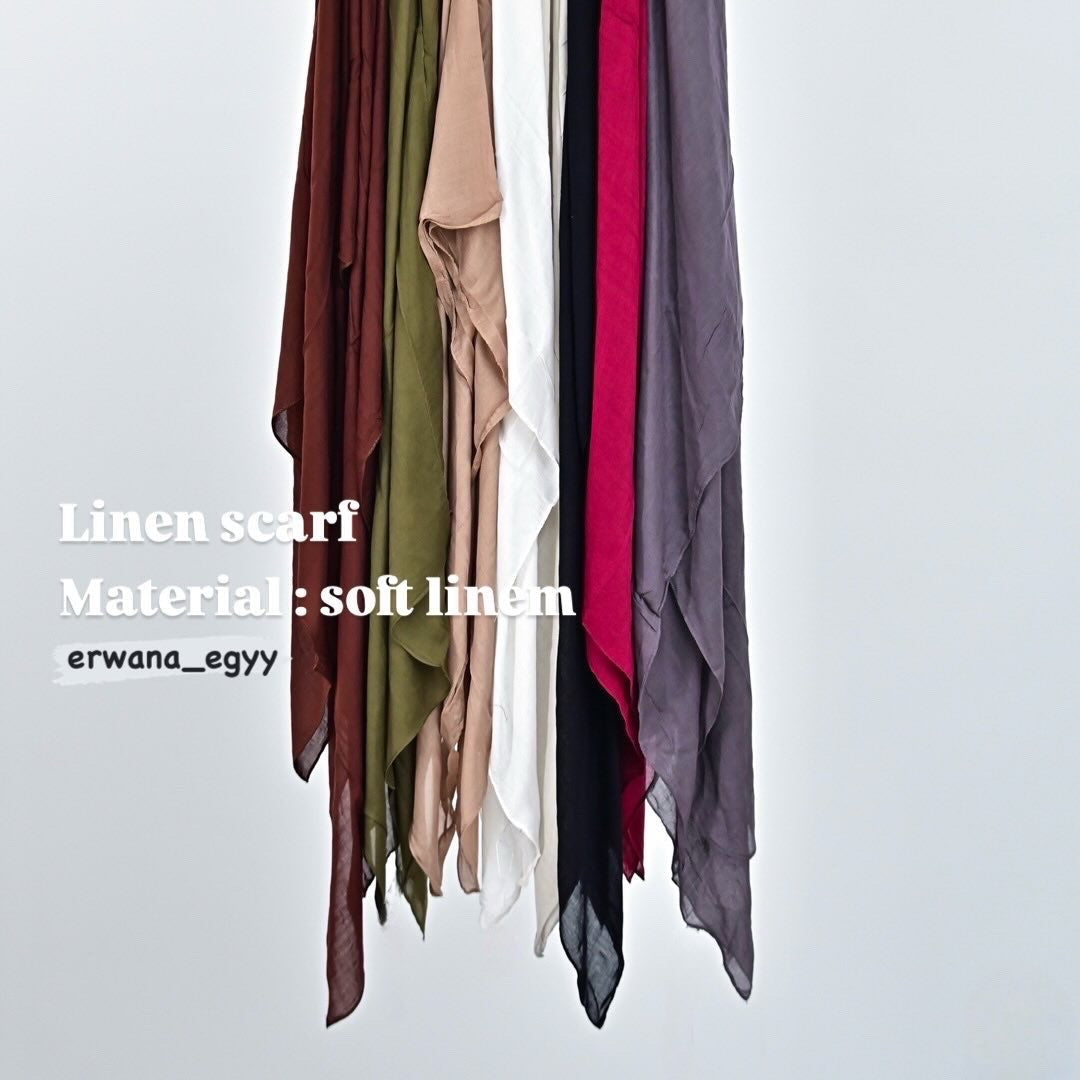Linen scarf ( nude beige )