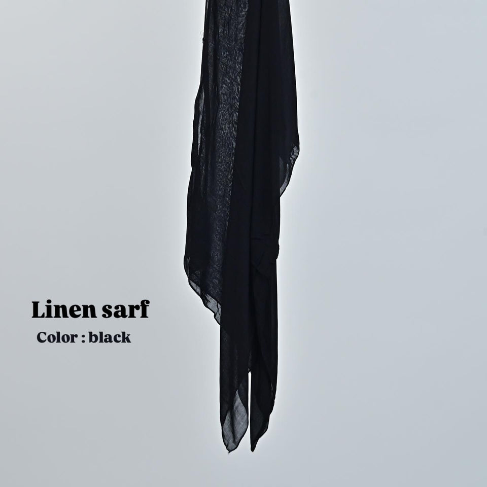 Linen scarf ( black )