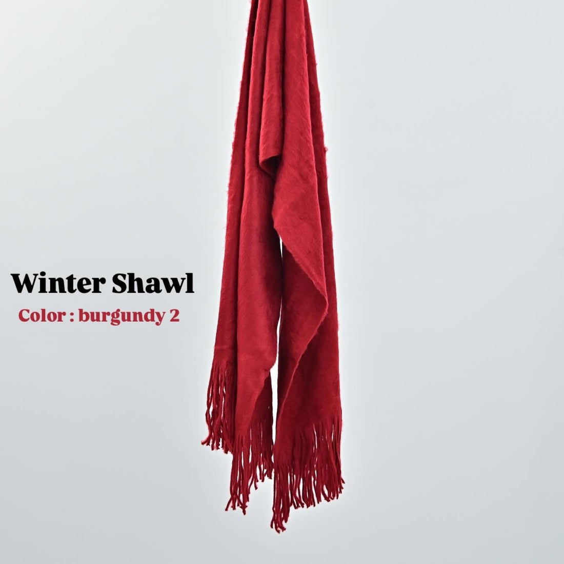Winter Shawl ( burgundy 2 )