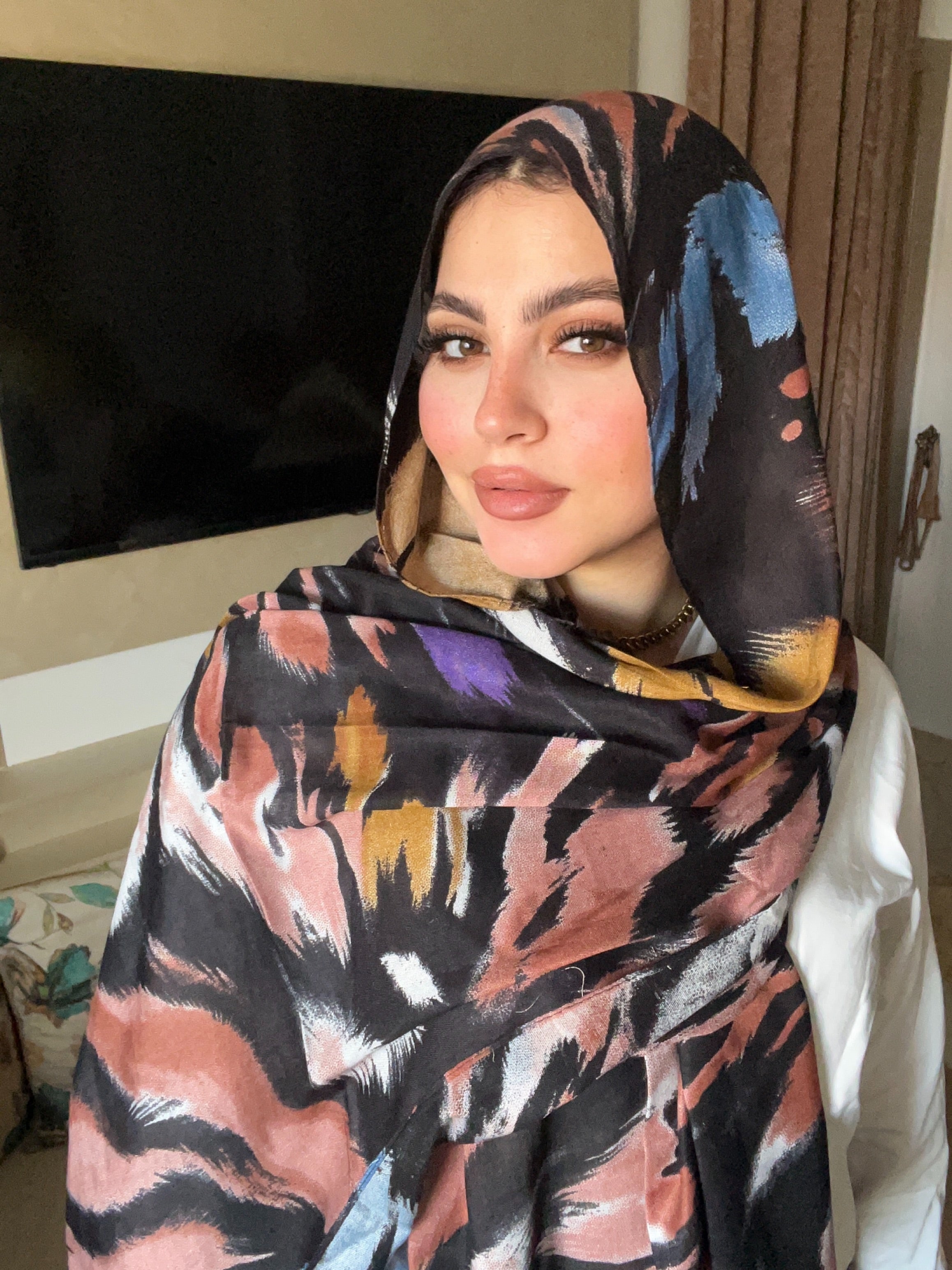 Watercolor painting scarf