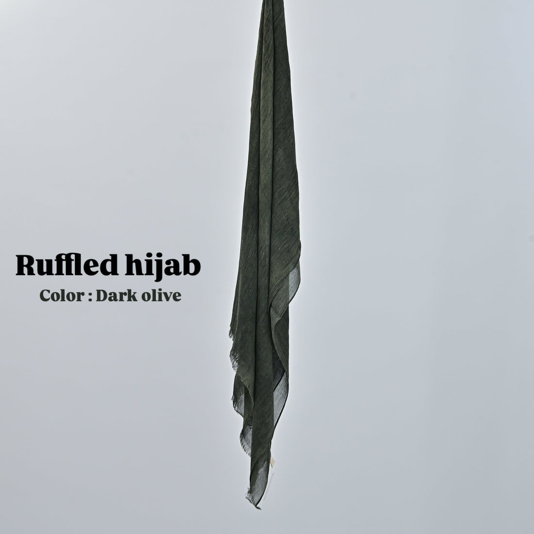 Ruffled scarf ( Dark olive )