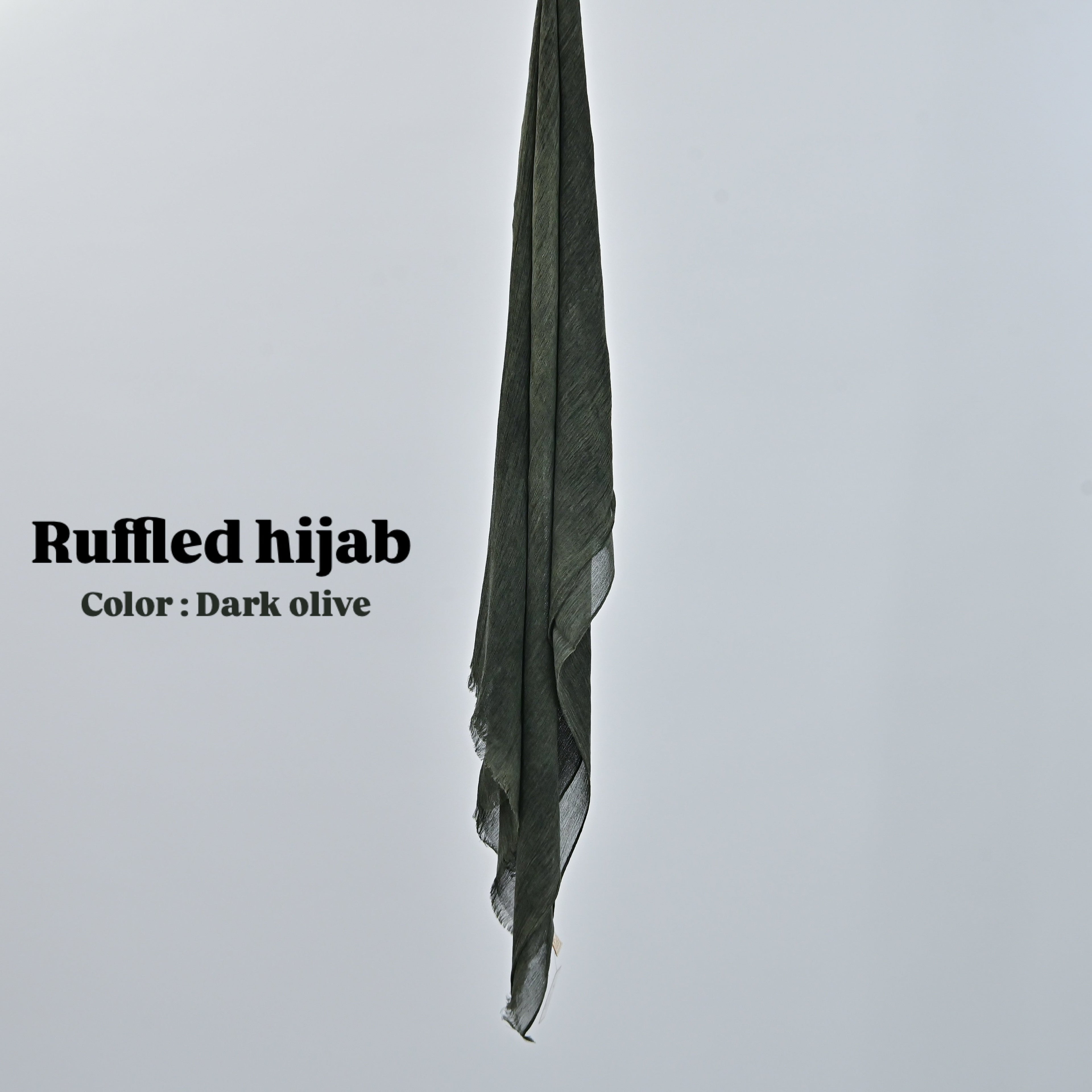 Ruffled scarf ( Dark olive )
