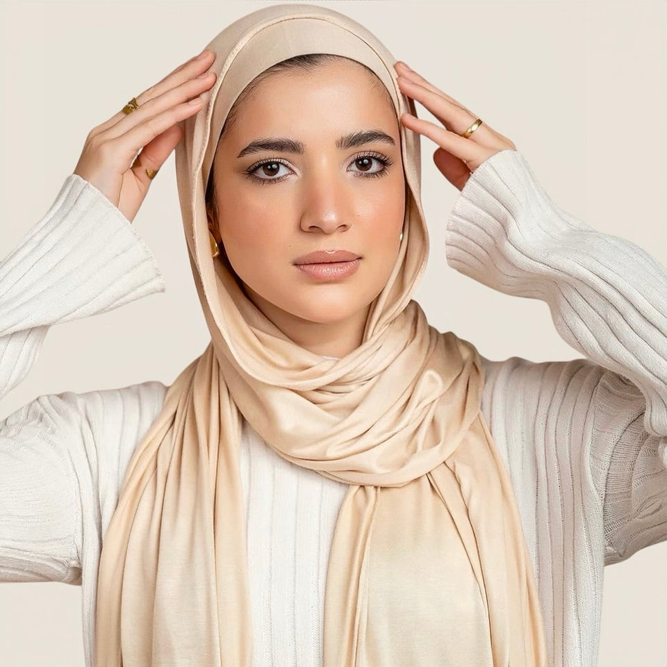 Gel lycra with bandana - beige 3