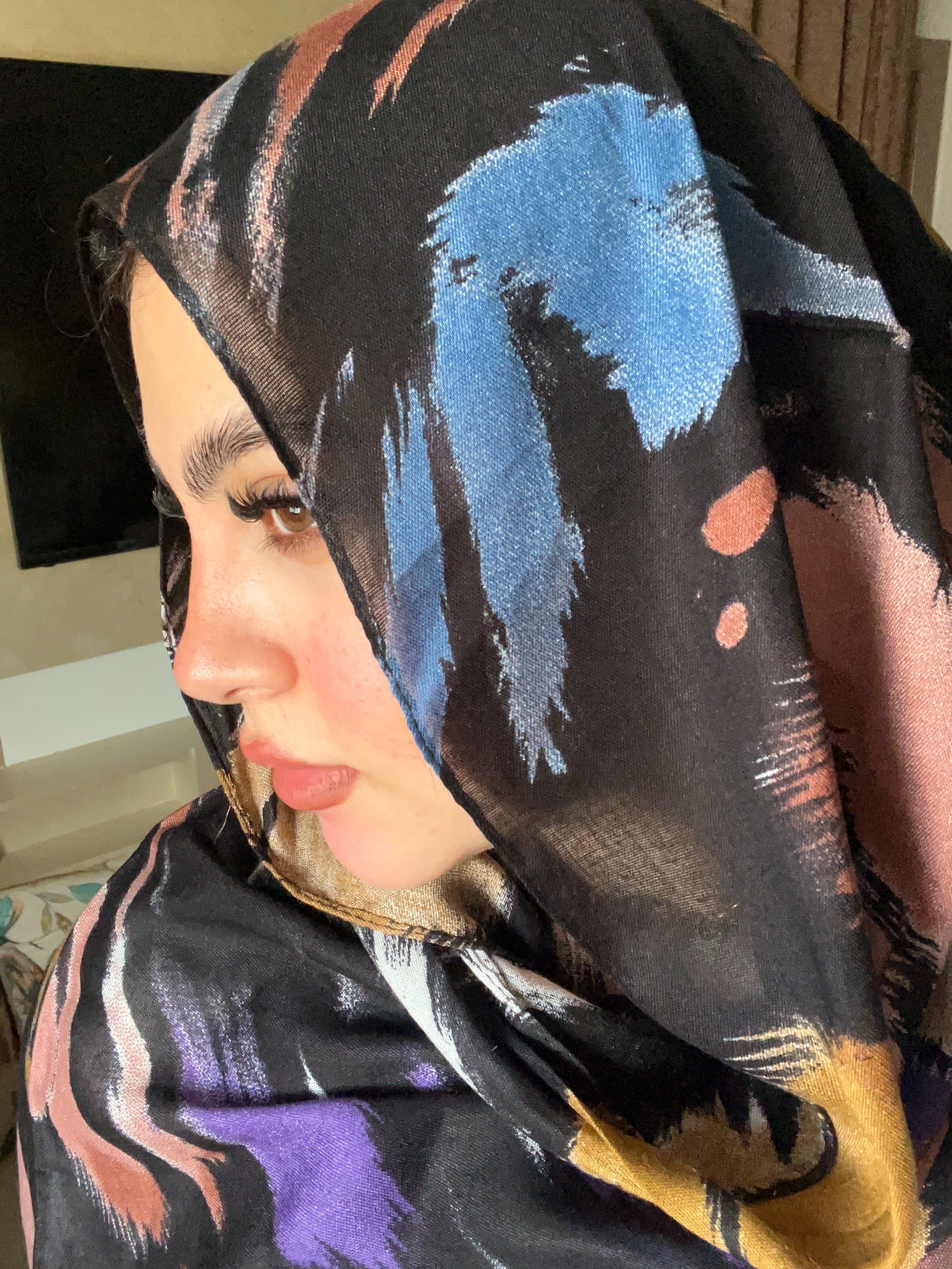 Watercolor painting scarf