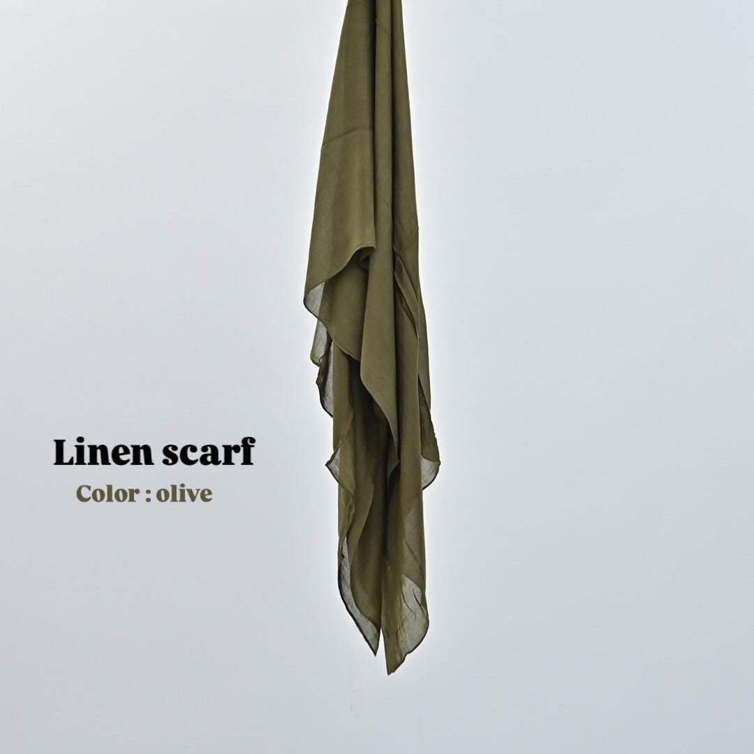 Linen scarf ( olive )