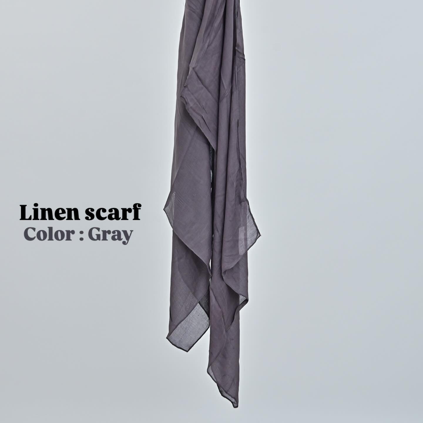 Linen scarf ( gray )