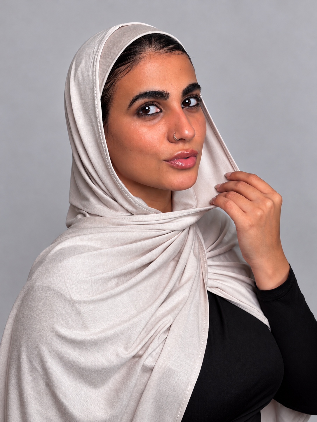Gel lycra with bandana - nude coffee