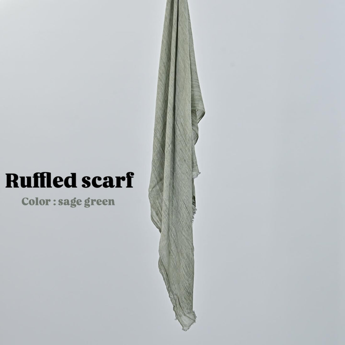 Ruffled scarf ( sage green )