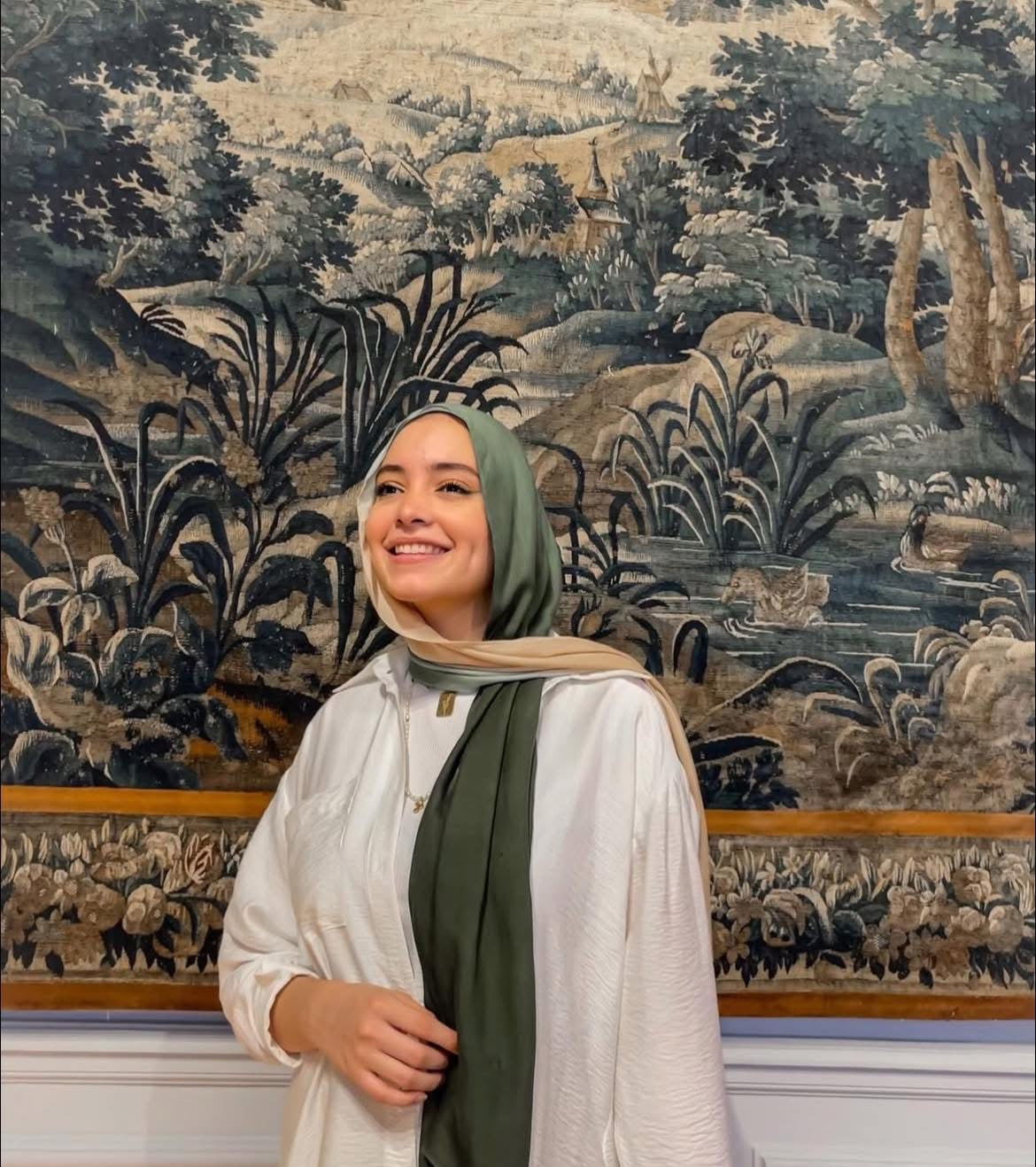 Degradee olive & beige