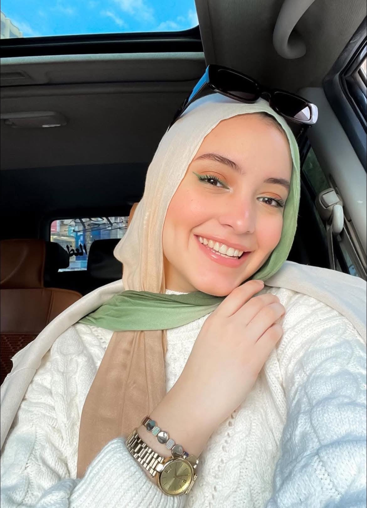 Degradee olive & beige