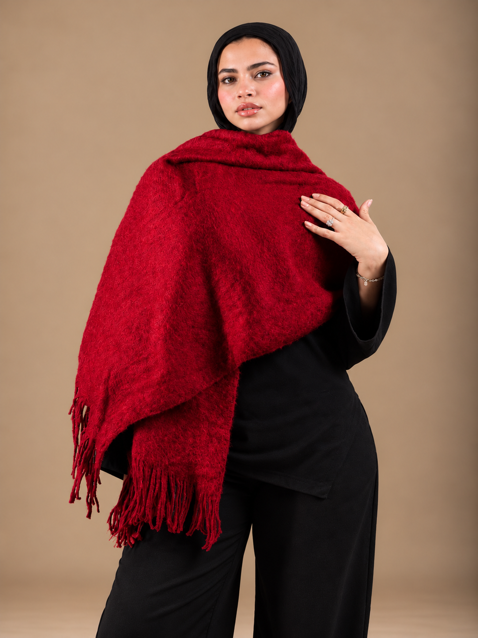 Winter Shawl - red