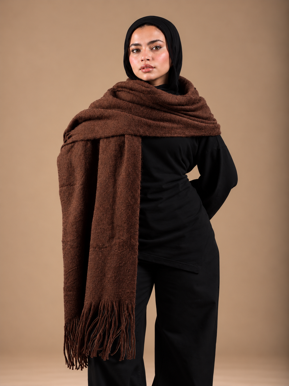 Winter Shawl - chocolate