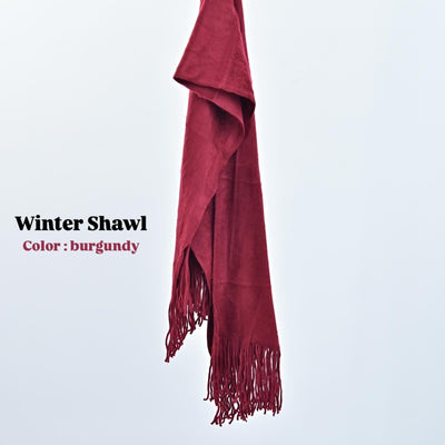 Winter Shawl ( burgundy)