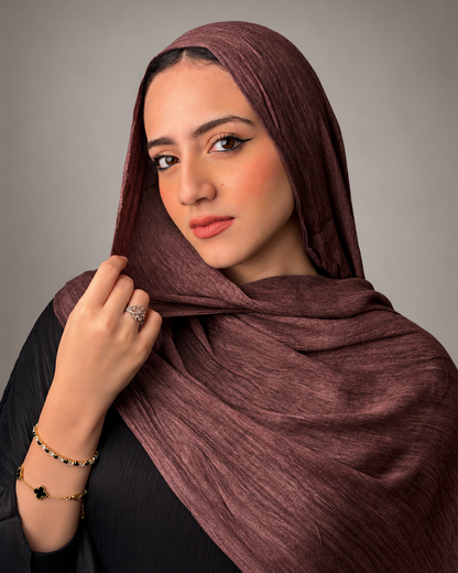 Ruffled scarf - Dark cashmere