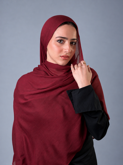 Linen quresha - maroon