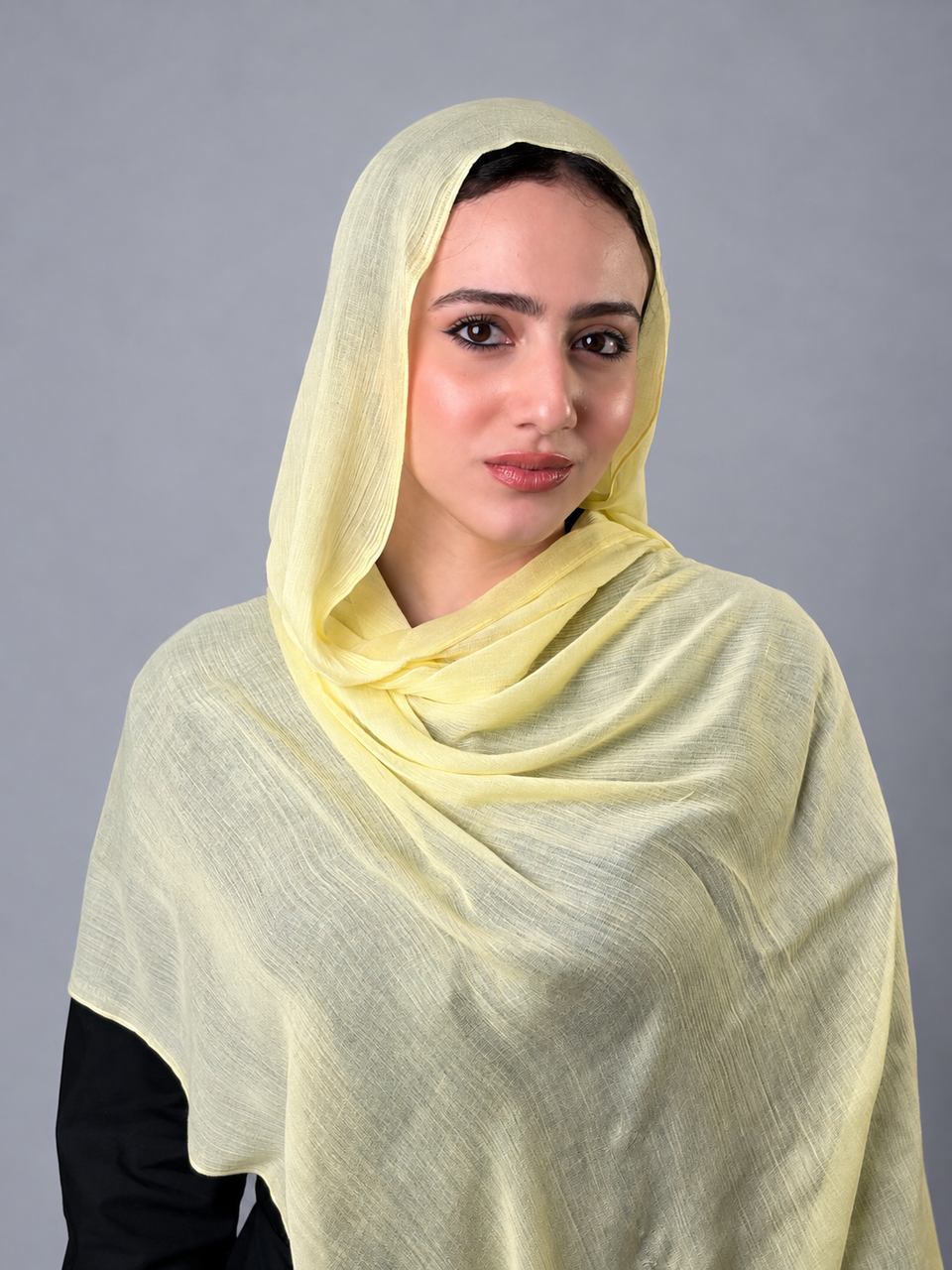 Linen quresha - powder yellow