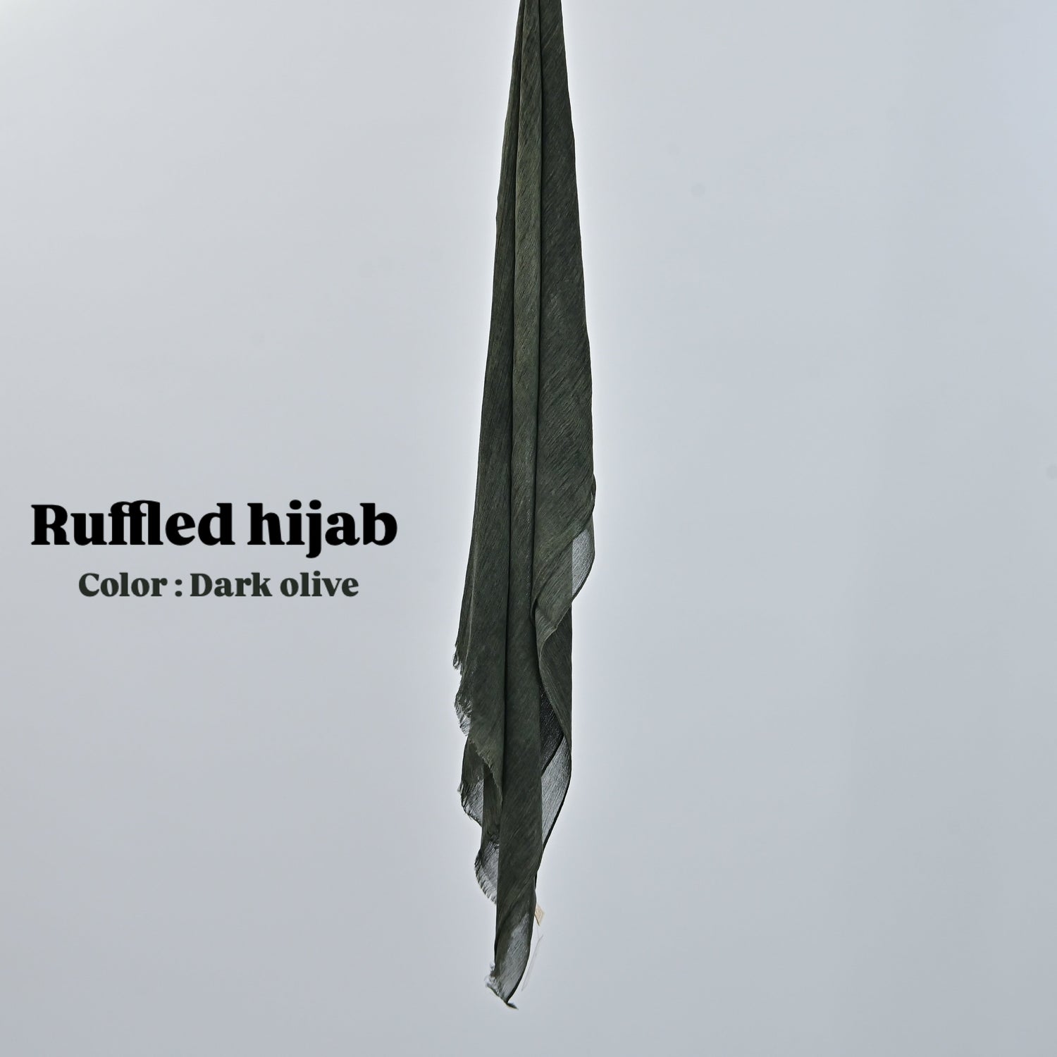 Ruffled scarf  ( Dark olive )