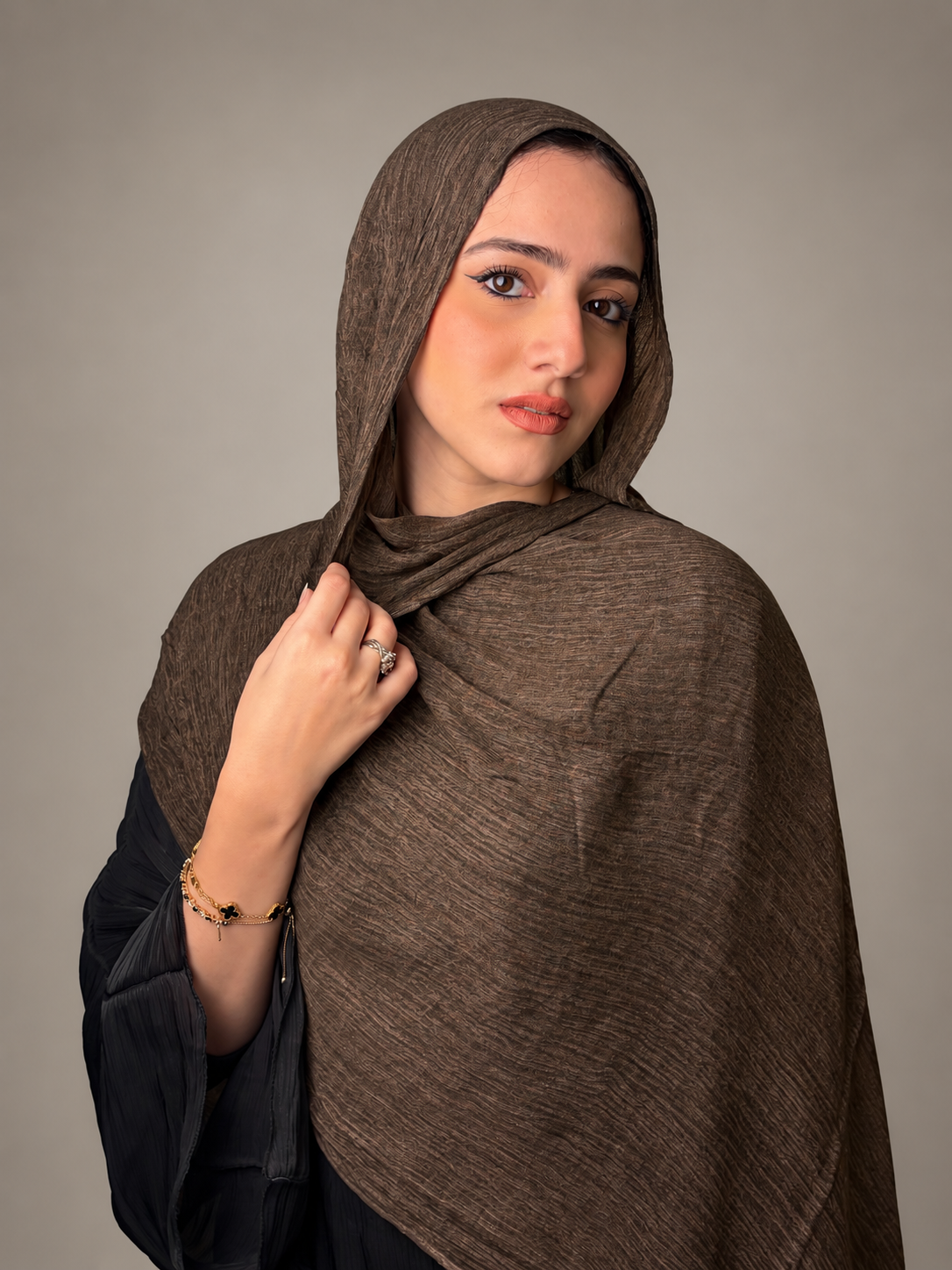 Ruffled scarf - Bronze