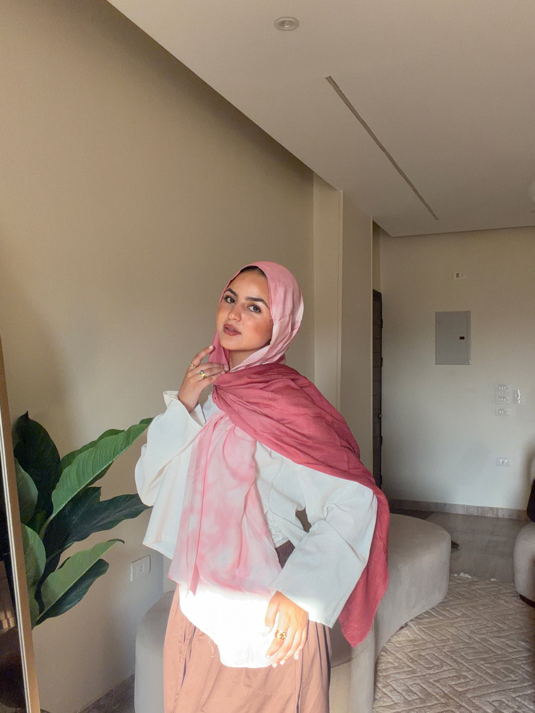 Degradee cashmere & baby pink