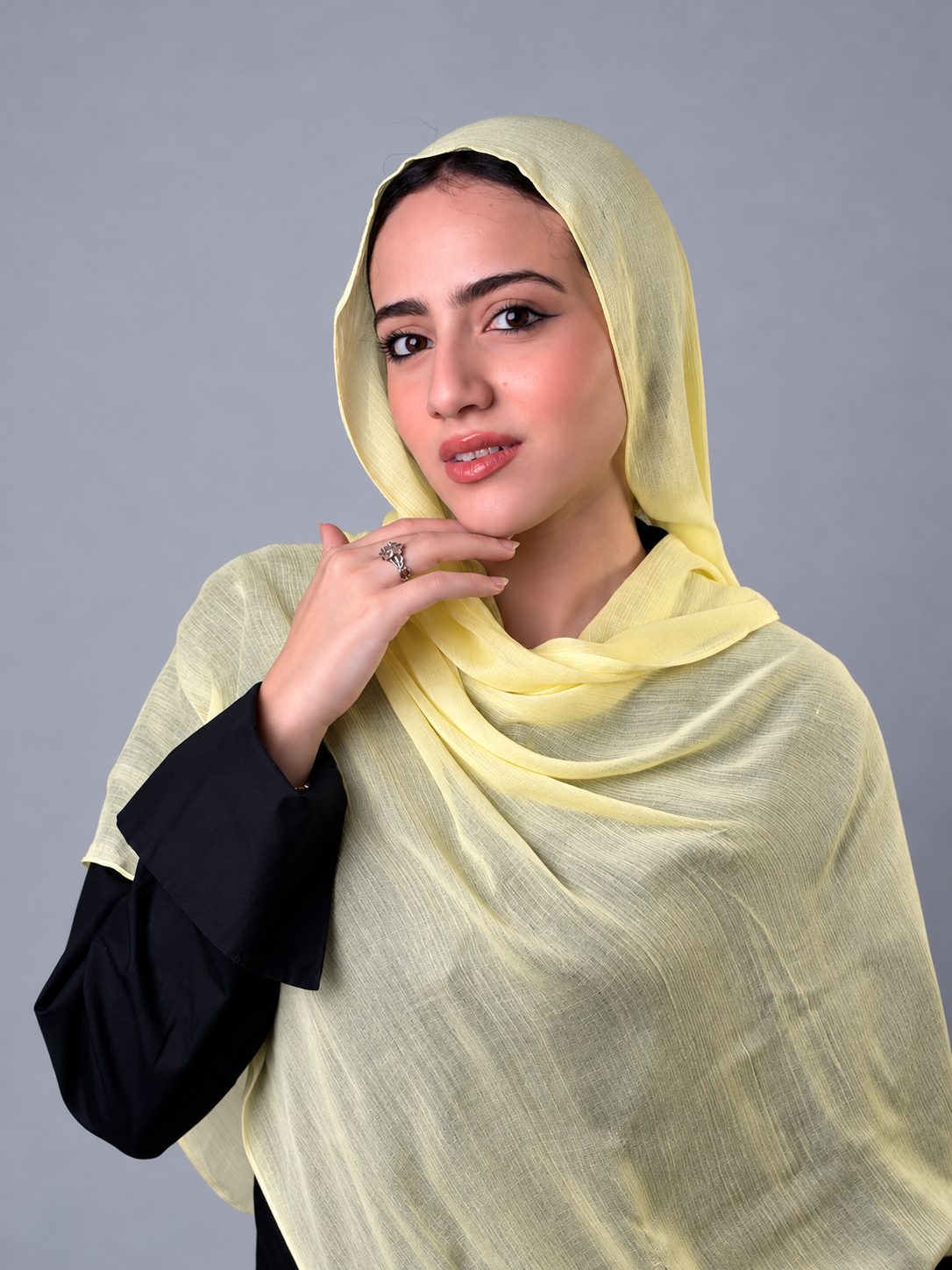 Linen quresha - powder yellow
