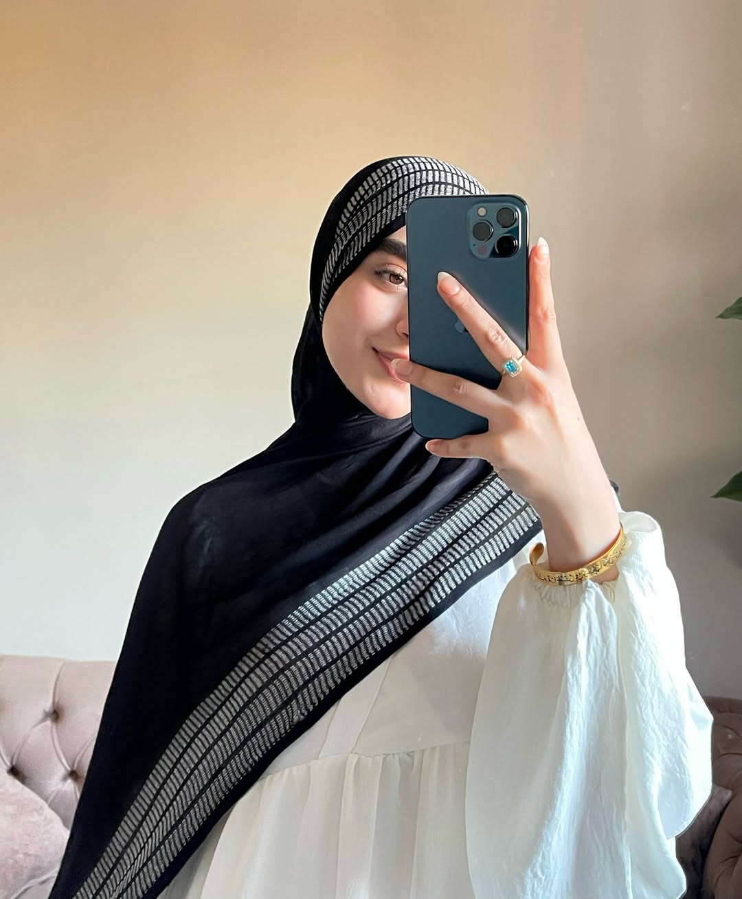 Black embroidered linen