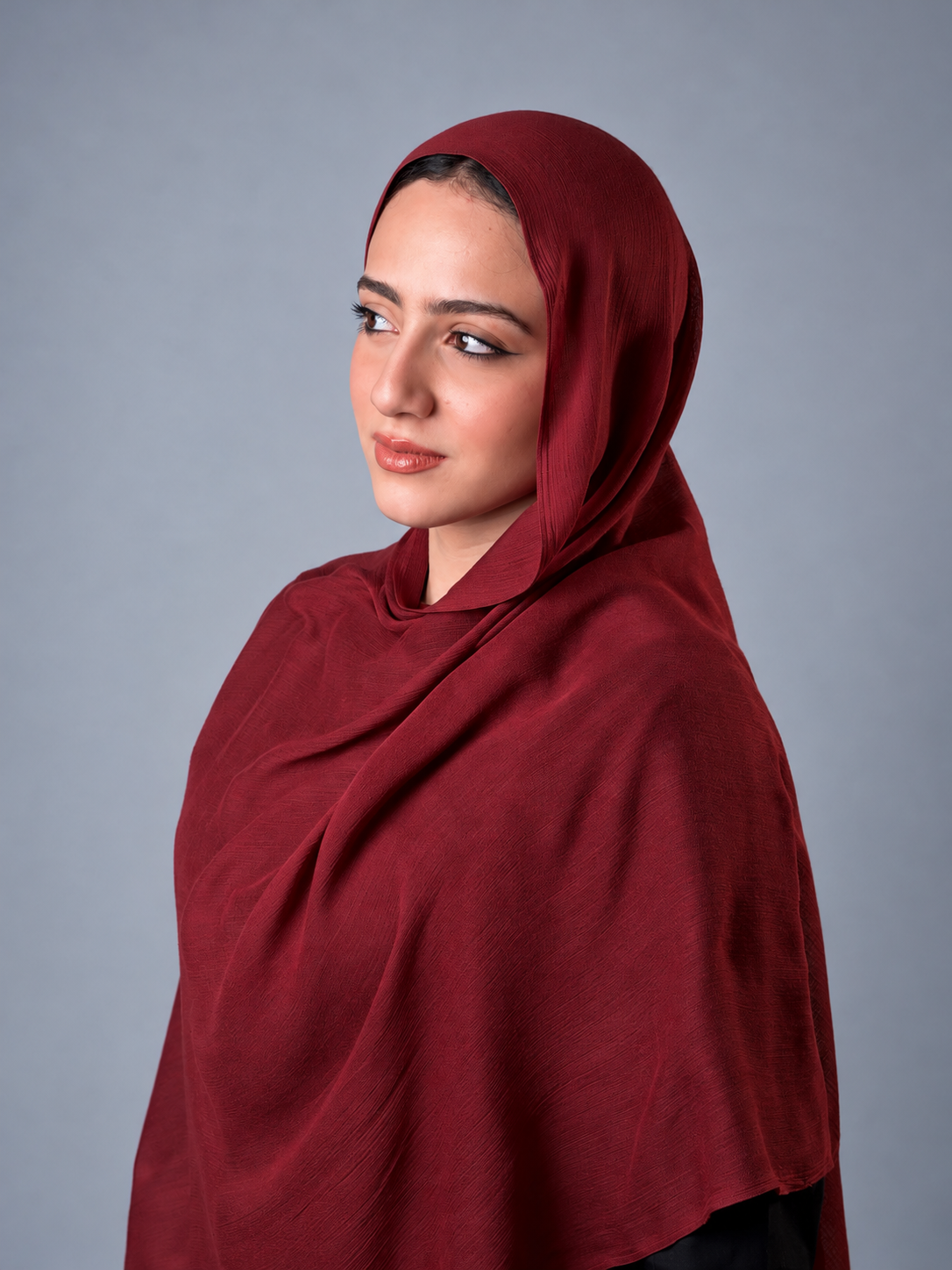 Linen quresha - maroon