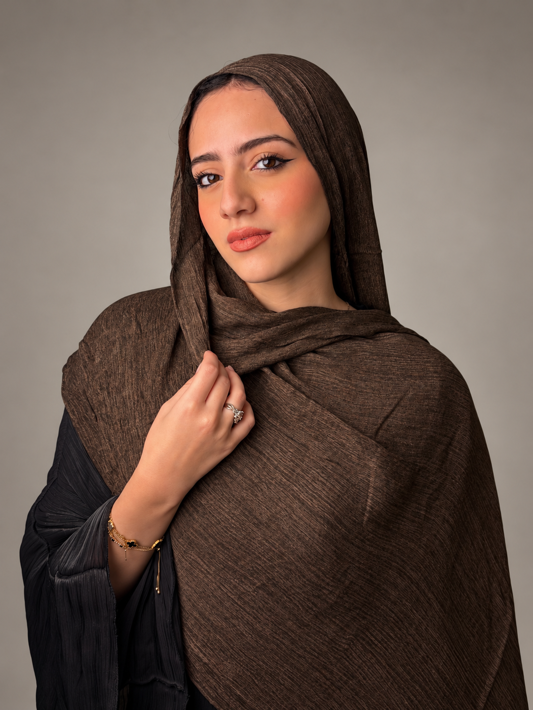 Ruffled scarf - Bronze