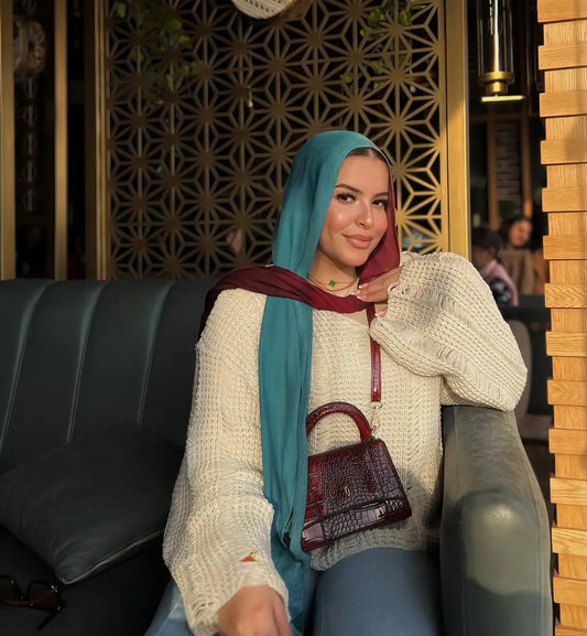 Degradee terqoise &burgandy