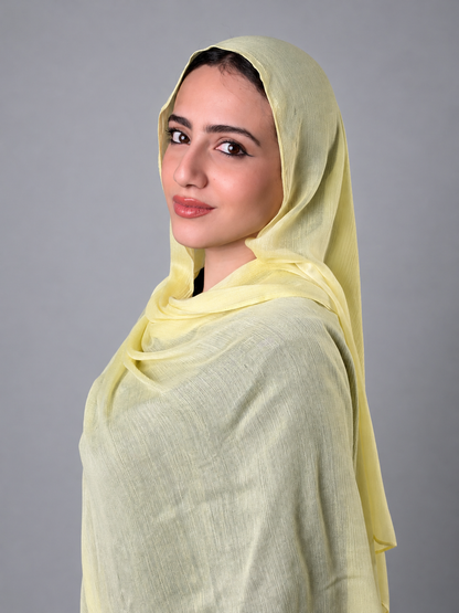Linen quresha - powder yellow