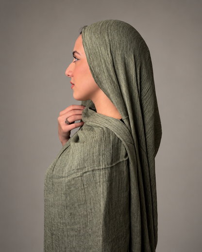 Ruffled scarf - sagegreen
