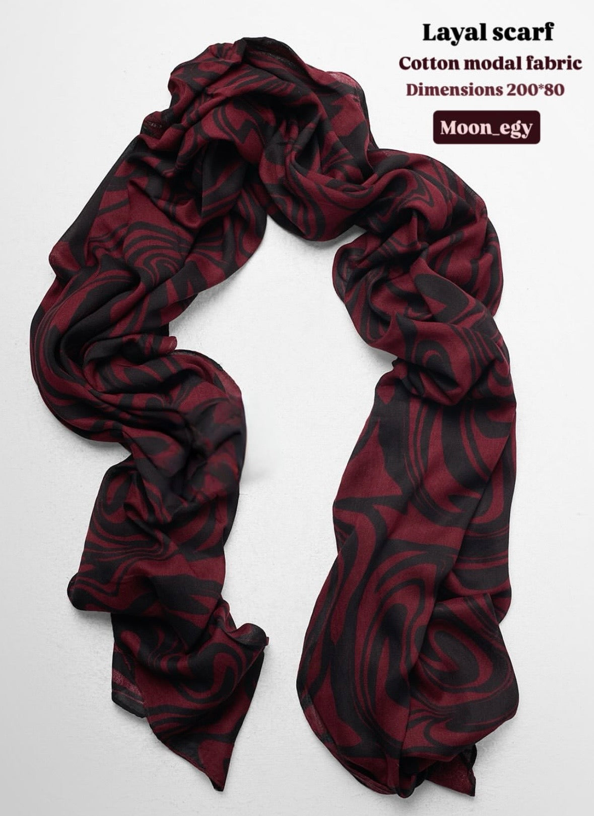 Amwaj burgundy scarf