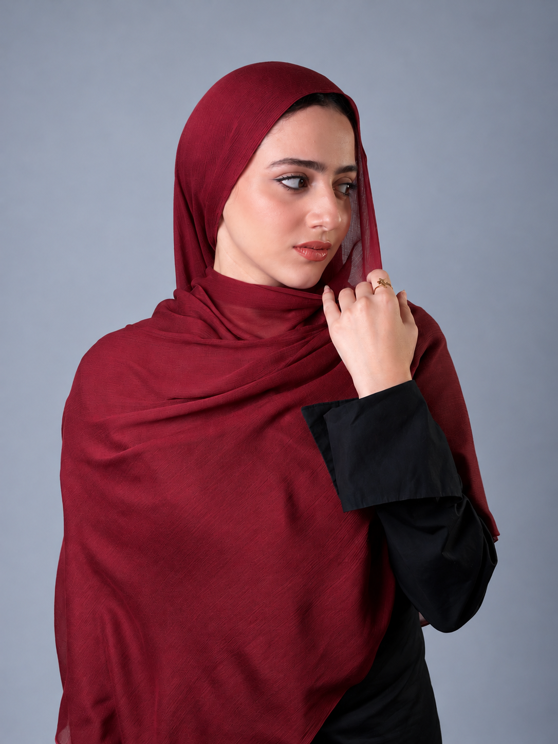 Linen quresha - maroon