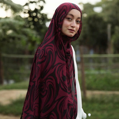 Amwaj burgundy scarf