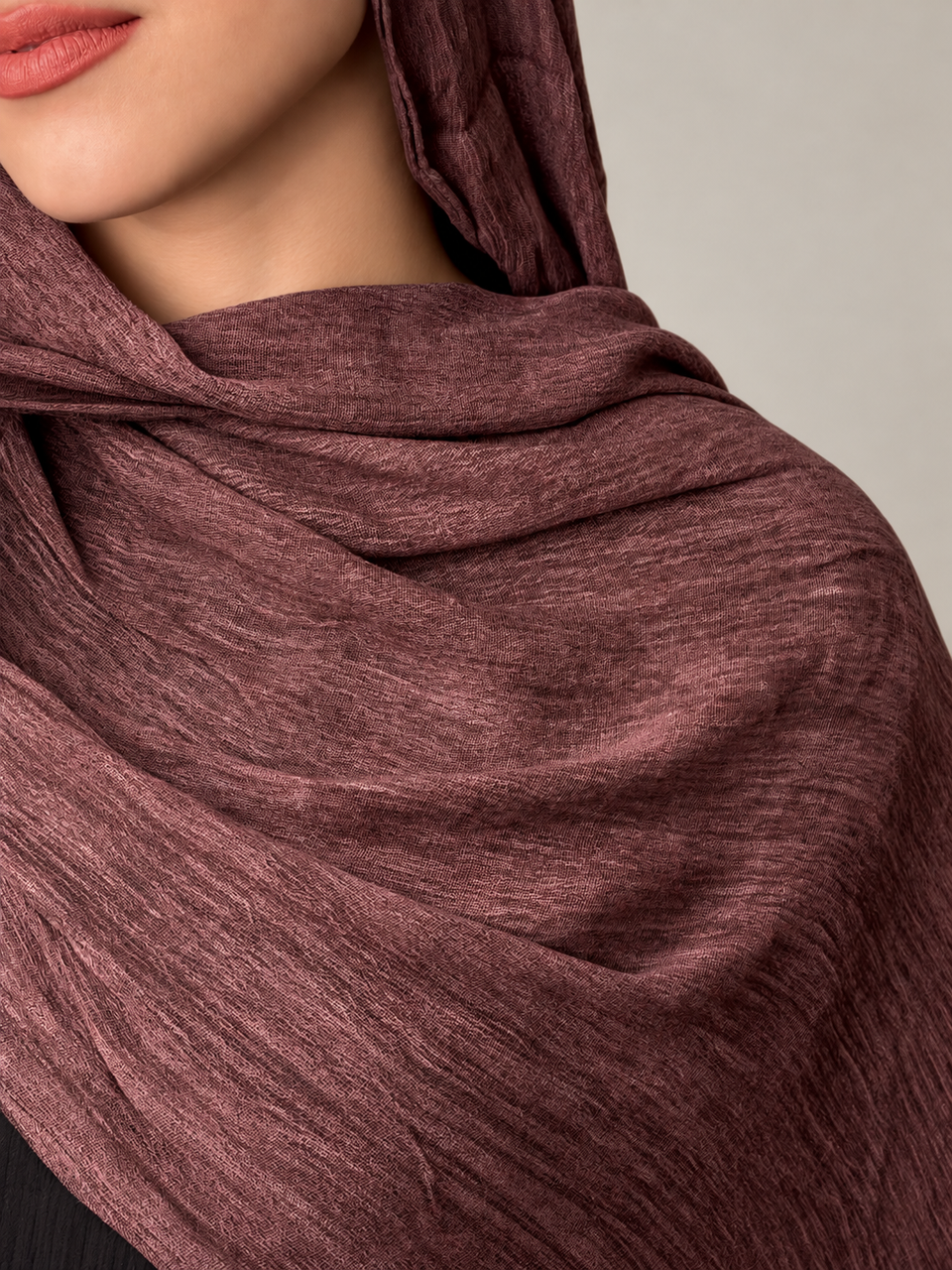 Ruffled scarf - Dark cashmere