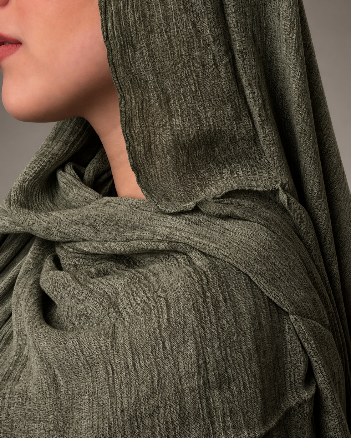 Ruffled scarf - sagegreen