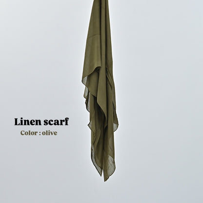 Linen scarf ( olive )