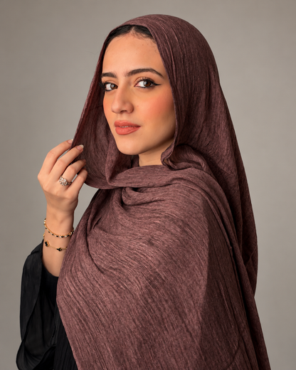 Ruffled scarf - Dark cashmere