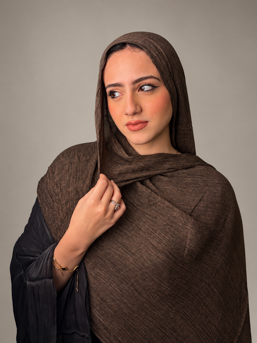 Ruffled scarf - Bronze