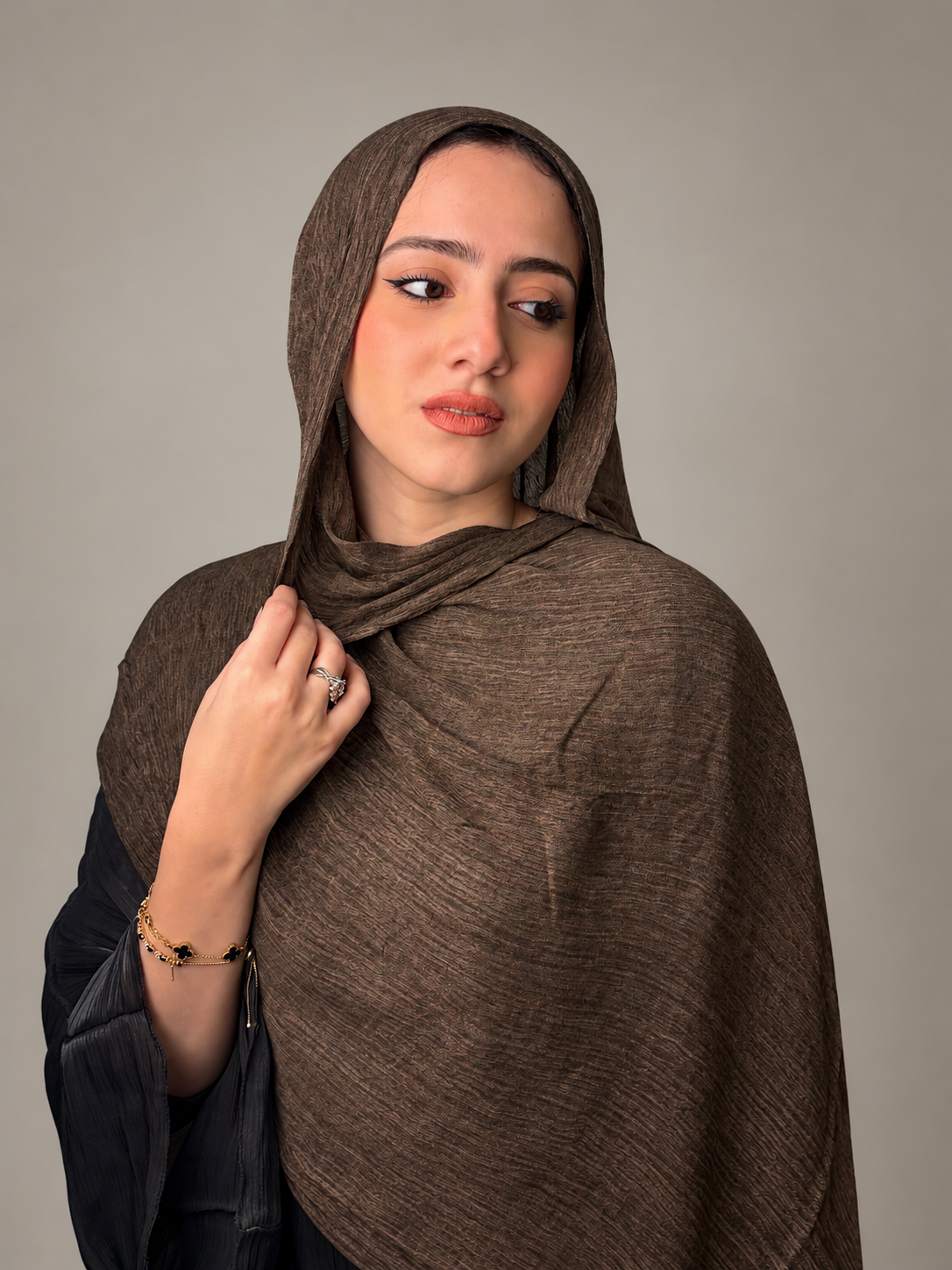 Ruffled scarf - Bronze