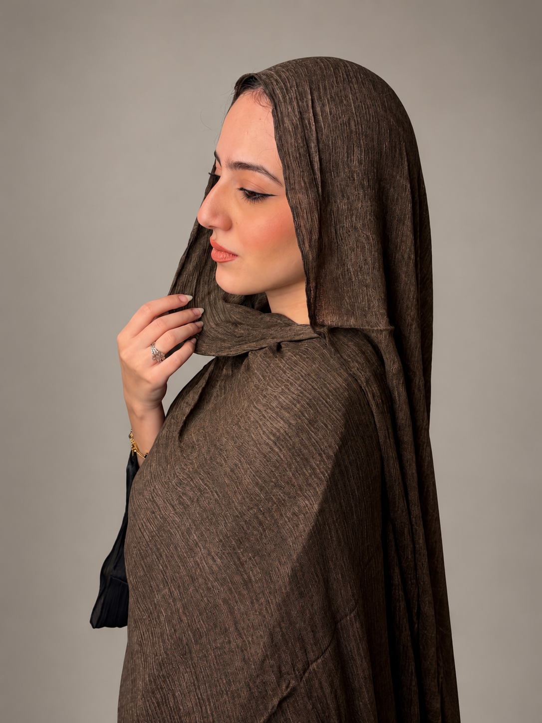 Ruffled scarf - Bronze
