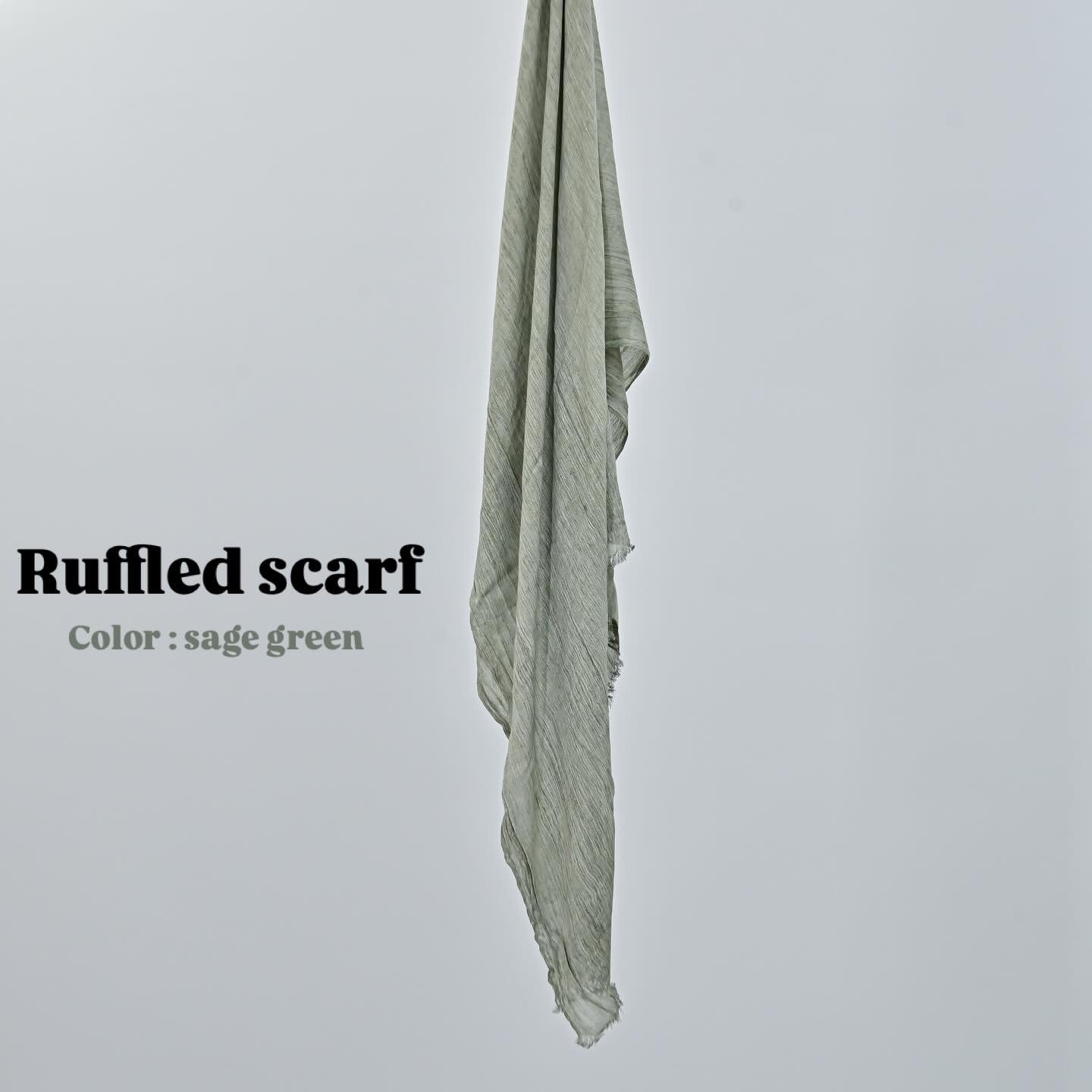 Ruffled scarf ( sage green )