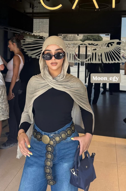 Ruffled scarf - Thailand ( beige )