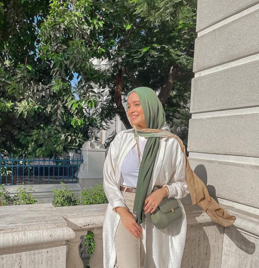 Degradee olive & beige