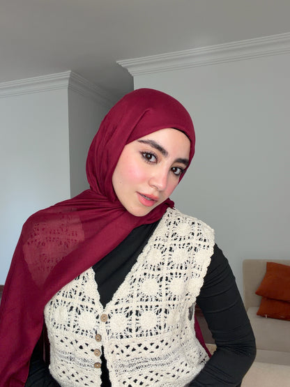 Linen scarf ( burgundy)