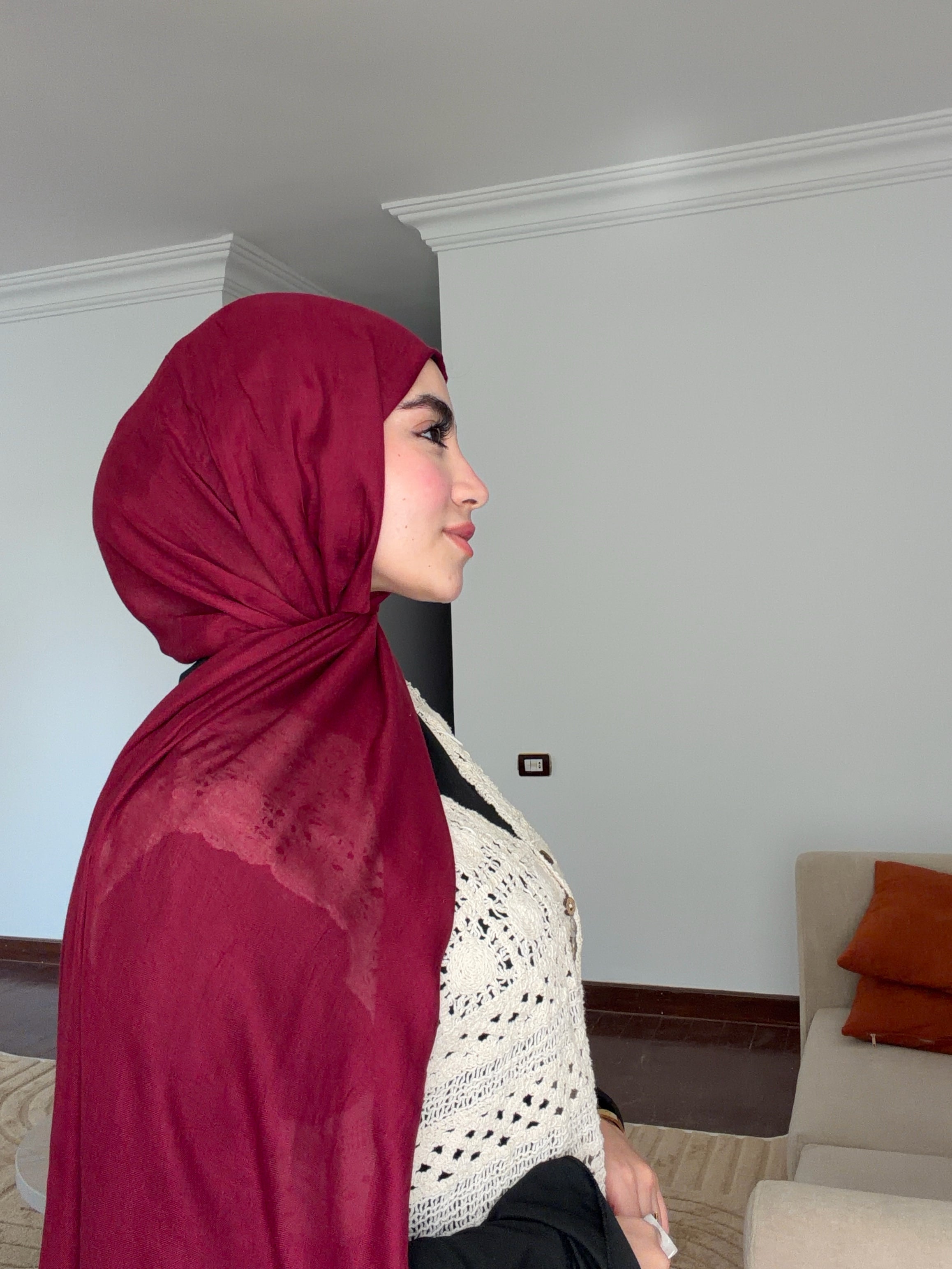 Linen scarf ( burgundy)