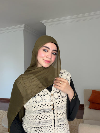 Linen scarf ( olive )
