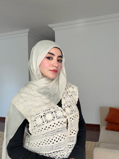 Linen scarf ( beige )