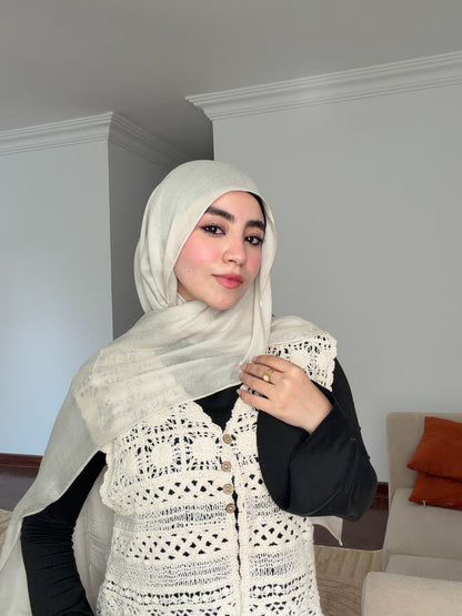 Linen scarf ( beige )