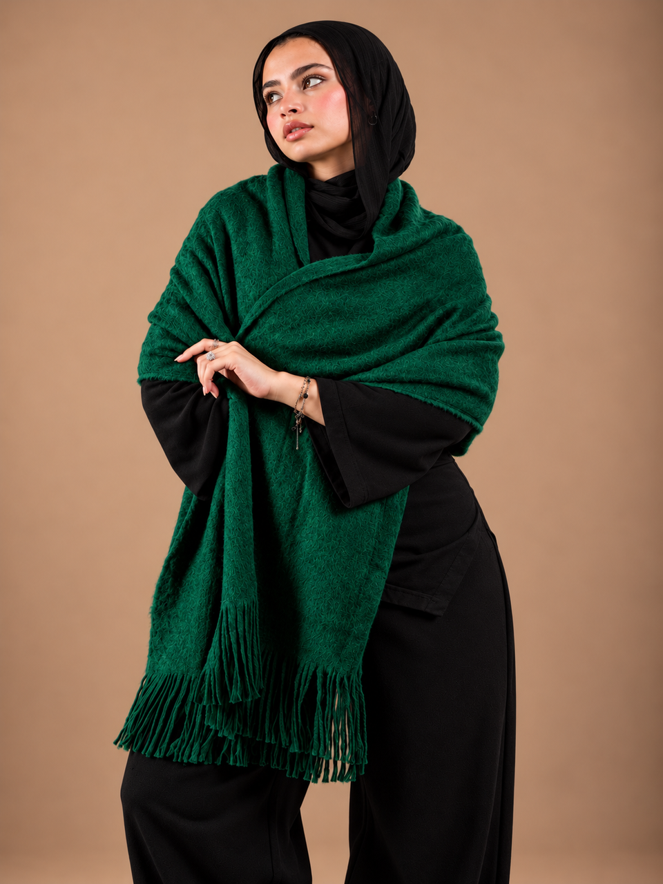 Winter Shawl - forest green