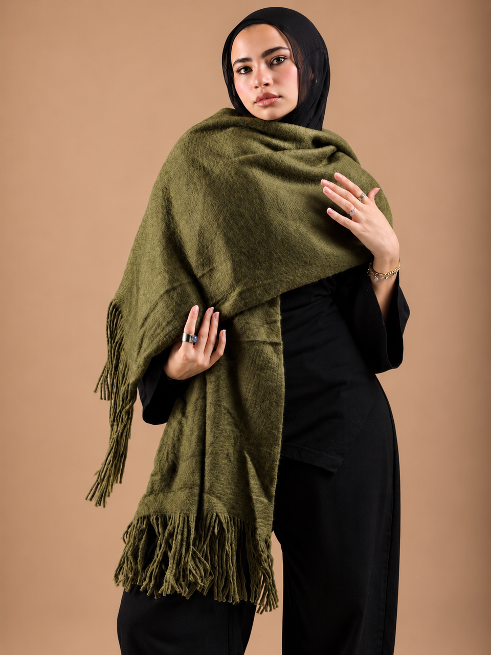 Winter Shawl - olive
